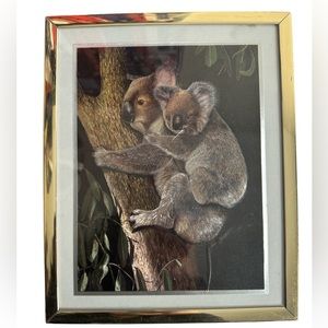 Framed Koala Mama and Cub on Tree 10” x 8 1/4”